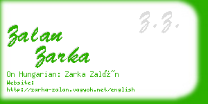 zalan zarka business card